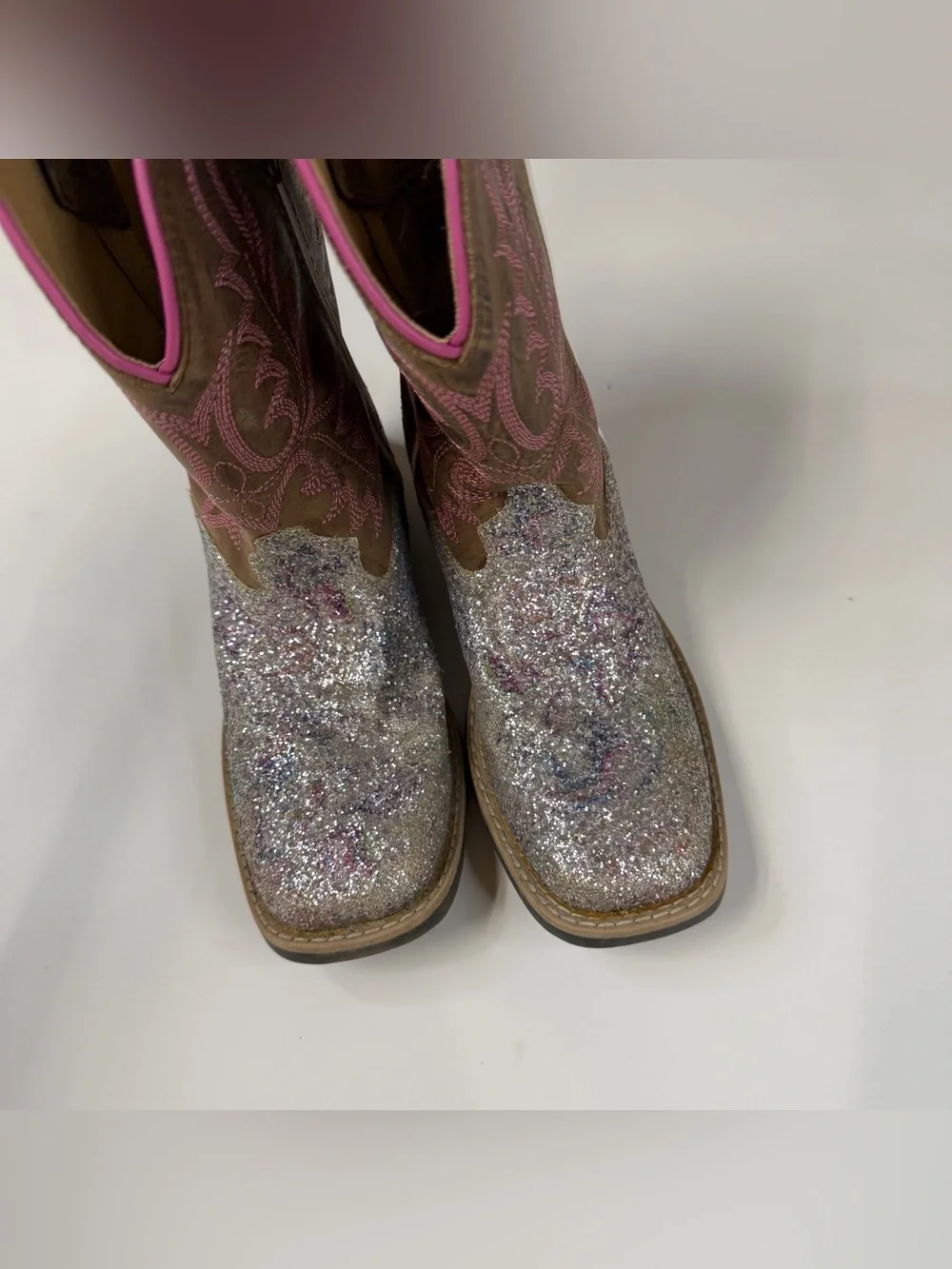 Smoky Mountain Boots Little Girls Size 13.5 Cowboy Boots Glitter Sparkle Brown